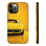 Yellow Corvette Phone Case, C3 Stingray Classic Sports Cover, Gift