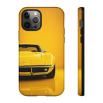 Yellow Corvette Phone Case, C3 Stingray Classic Sports Cover, Gift