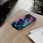 Anime Girl Phone Case Teal, Neon Kanji Calm Gradient Tough Cover