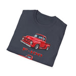 Red 1955 F100 Vintage Truck T-Shirt | Classic Trio Pickup Design