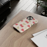 Pink Cherry Pattern Phone Case | Cute Retro Fruit Design