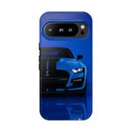 Blue Mustang Art Phone Case, GT500 American Muscle Car Tough Cover for Men