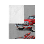 1960 Red Impala Illustration Velveteen Blanket | Classic Car Throw