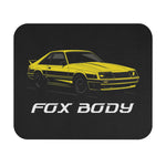 Fox Body Mustang Mouse Pad – Yellow Retro Muscle Car Art, Non-Slip Rubber Base