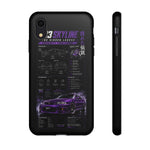 R33 Skyline Infographic Phone Case, Purple Spec Sheet Cover