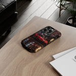 Red FD RX-7 Blossom Alley Tough Phone Case - Rain-Slicked Night