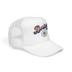 Boricua Hat Vintage Cursive Cap – Maga Flower Badge – Puerto Rico Diaspora Pride Gift