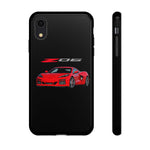 Red C8 Z06 Illustration Phone Case for Vette Owners | Tough Cover