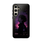 Melancholy Data Poster Phone Case, Glitch Anime Sky Tough Cover