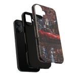 Red FD RX-7 Blossom Alley Tough Phone Case - Rain-Slicked Night