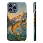 Leaping Golden Trout Lake Scene phone case | Tough Cover