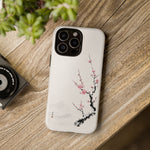 Plum Blossom Ink Wash Phone Case Minimalist Zen Tough Case