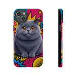 British Shorthair Round Pop Art Tough Phone Case