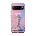 Praying Cherub Statue halo Vaporwave Aesthetic phone case