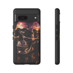 Chrome Skull Sunset Reflection Phone Case Tough Cover Gift