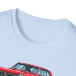 Red 1965 GTO Car Illustration T-Shirt | Classic Muscle Car Trio Tee