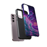 Neon Dolphin Ocean Vaporwave Art Tough Phone Case