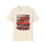 1993 911 RS America T-Shirt — Vintage Red Porsche Sports Car Graphic Tee