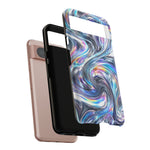 Chrome Metallic Swirl  Art Tough Phone Case