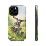 Playful Dog in Meadow Great Dane phone case | Puppy Art Tough Cover
