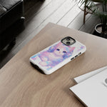 Pastel Cat Phone Case, Headphones Glitch Color Block Cover