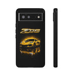 Z06 Corvette Phone Case, Yellow Neon Chrome Studio Cover