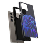 Neon Blue Tiger phone case | tough protective cover