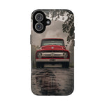 F100 Phone Case, Red White Classic Truck Foggy Road Cover, Gift