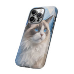 Ragdoll Cat Polygon Portrait Tough Phone Case - Blue Cream