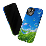Bubbles Over Grass phone case | Tough Cover