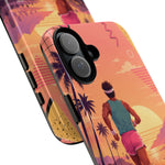 Retro Runner Sunset phone case | 80s Vaporwave jogging design