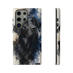Black Lab Watercolor Art Tough Phone Case - Dog Portrait