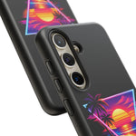 Synthwave Sunset Triangle Phone Case Retro Vaporwave Case