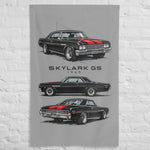 1965 Skylark GS Black Red Banner 34x56 Garage Man Cave Wall Decor Gift