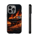 Black Charger Classic Muscle Flames Tough Phone Case Cover Gift