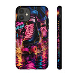 Neon Roller Skates Tough Case | Retro 80s Skate Night Phone Cover