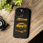 Z06 Corvette Phone Case, Yellow Neon Chrome Studio Cover