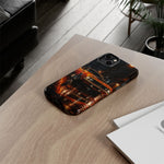 Orange Cuda Phone Case, Rainy City Night Muscle Car Tough Cover