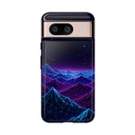 Retro Neon Mountains Phone Case | Vaporwave Galaxy Landscape