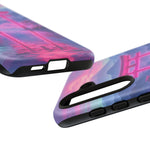 Neon Torii Gate Mountain Vaporwave Art Tough Phone Case