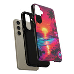 Neon Sunset Beach Radiant Vaporwave Phone Case – Tropical Aesthetic