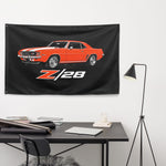 1969 Camaro Z28 RS Wall Flag Banner 34x56 Hugger Orange 302 Muscle Car