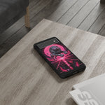 Chrome Lion Phone Case, Neon Grid Katakana Pride Tough Cover