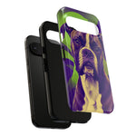 Boxer Halftone Portrait Tough Phone Case - Green and Violet