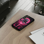 Chrome Lion Phone Case, Neon Grid Katakana Pride Tough Cover