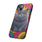 British Shorthair Round Pop Art Tough Phone Case
