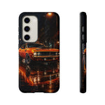 Orange Cuda Phone Case, Rainy City Night Muscle Car Tough Cover