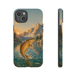 Leaping Golden Trout Lake Scene phone case | Tough Cover