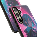 Anime Girl Phone Case Teal, Neon Kanji Calm Gradient Tough Cover