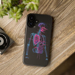 Neon Anatomical Skeleton Phone Case | Internal Displacement Art